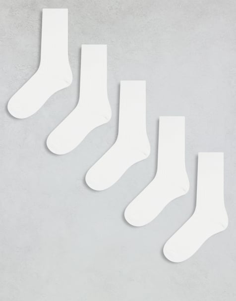 ARKET 5 pack RIB ankle socks in white - view 1