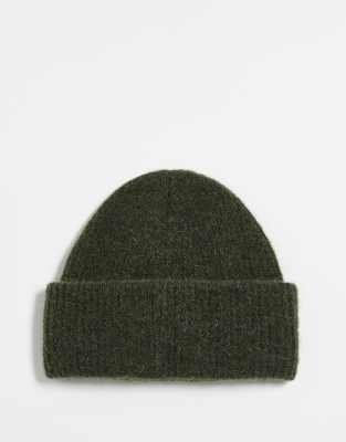 Arket ARKET alpaca and wool beanie in dark khaki green