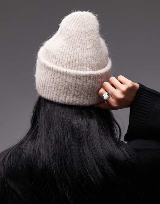 ARKET alpaca and wool beanie in off white
