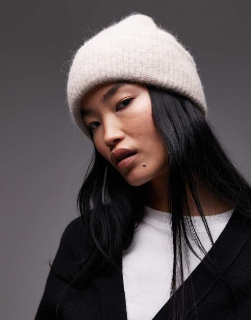 ARKET alpaca and wool beanie in off white