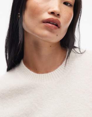 Arket Alpaca And Wool Blend Short Sleeve Sweater In White