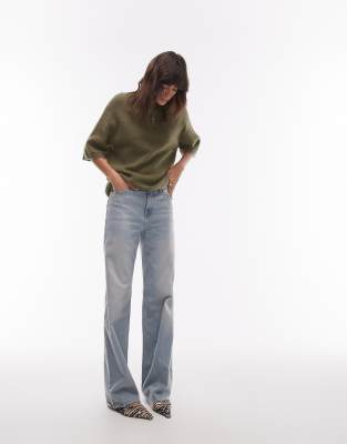 Arket Alpaca And Wool Blend Shorts Sleeve Sweater In Green