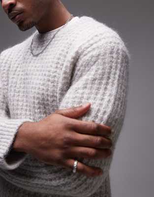 Arket Alpaca Knit Rib Sweater In Gray