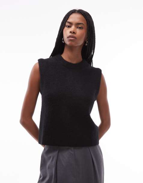 ARKET alpaca knitted tank vest in black