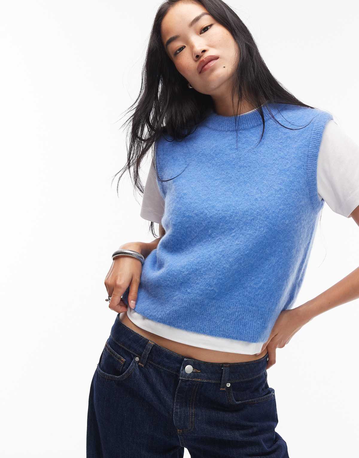 ARKET alpaca knitted tank vest in blue