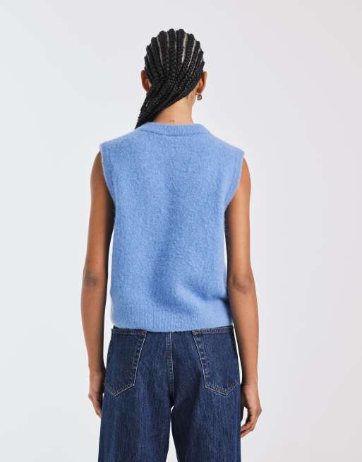 ARKET alpaca knitted tank vest in blue, 4 of 4