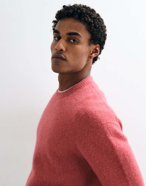 ARKET alpaca wool blend jumper in dark pink, 3 of 5