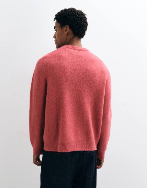 ARKET alpaca wool blend jumper in dark pink, 4 of 5