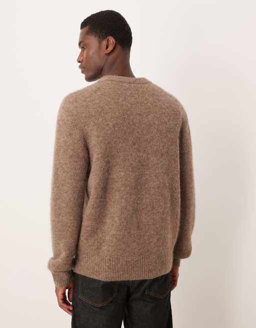 ARKET alpaca-wool blend jumper with crew neck in mole, 3 of 5
