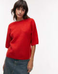 [Arket] ARKET alpaca wool blend knitted top with v-back in red S RED