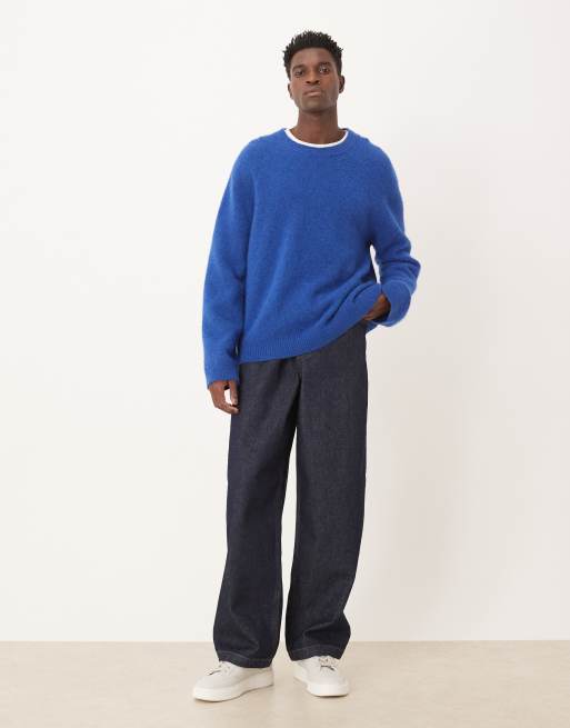 ARKET alpaca wool blend sweater in blue | ASOS