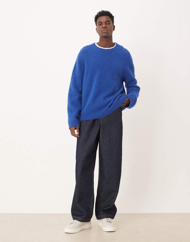 ARKET alpaca wool blend sweater in blue | ASOS