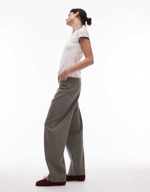ARKET – Amber – Barrel-Leg-Jeans in verwaschenem Khaki mit Ziernähten , 3 von 5