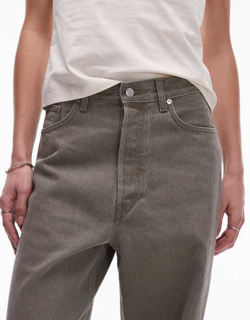 ARKET – Amber – Barrel-Leg-Jeans in verwaschenem Khaki mit Ziernähten , 4 von 5