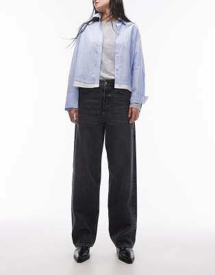 Arket Amber Barrel Leg Jeans In Washed Gray