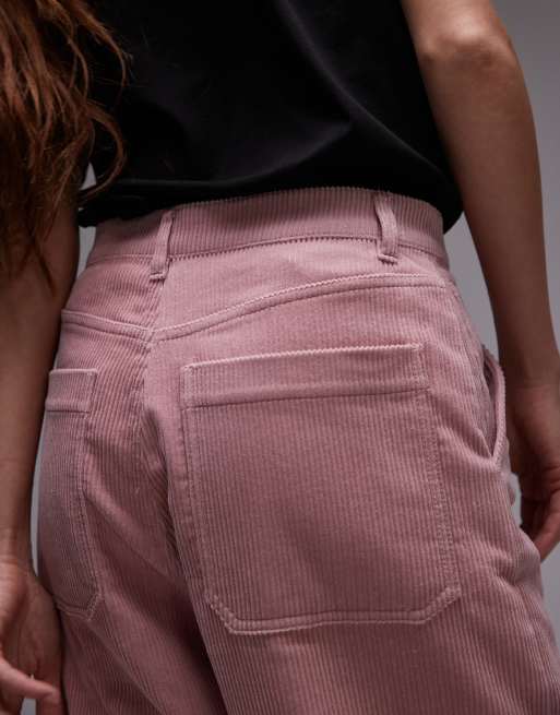 ARKET Amber cord barrel leg trousers in pink, 4 of 5