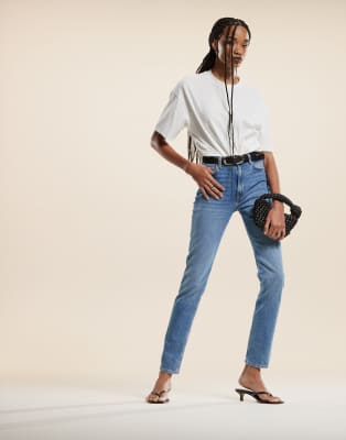 Arket Azalea High Rise Stretch Skinny Leg Jeans In Mid Wash Blue