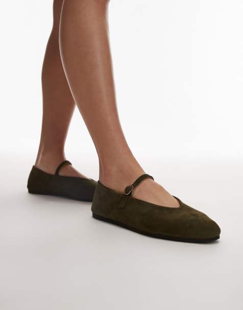 ARKET - Ballerine Mary Jane in camoscio kaki - view 1