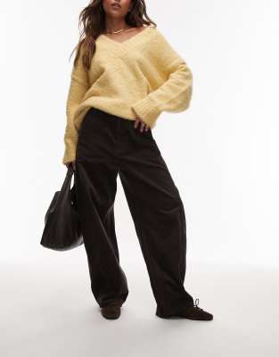 ARKET - Barrel-Hose aus Cord in Braun mit Ziernaht-Brown