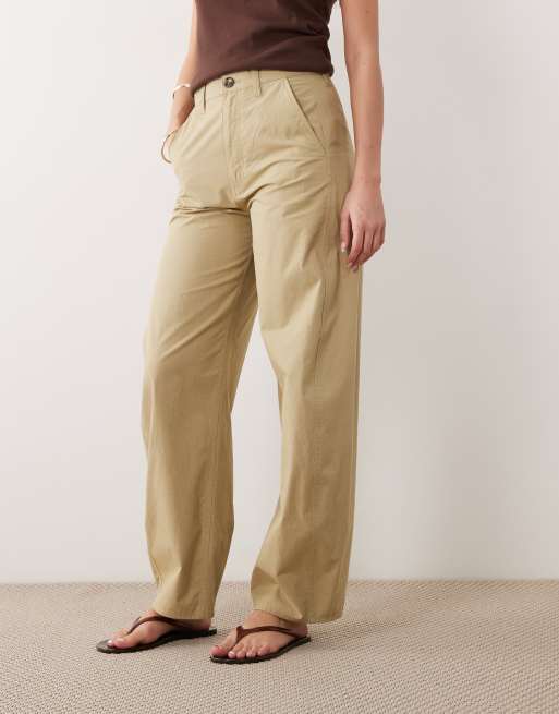 ARKET barrel shape light cotton pants in beige, 2 of 5