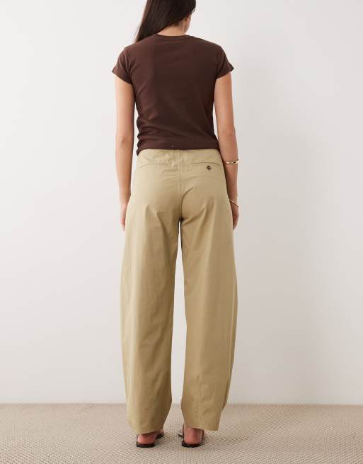 ARKET barrel shape light cotton pants in beige, 5 of 5