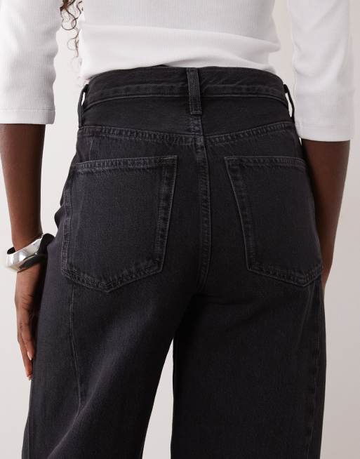 ARKET barrel shaped jeans in washed black , 4 of 5