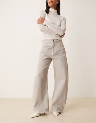 Arket Barrel Shaped Soft Denim Jeans In Gray