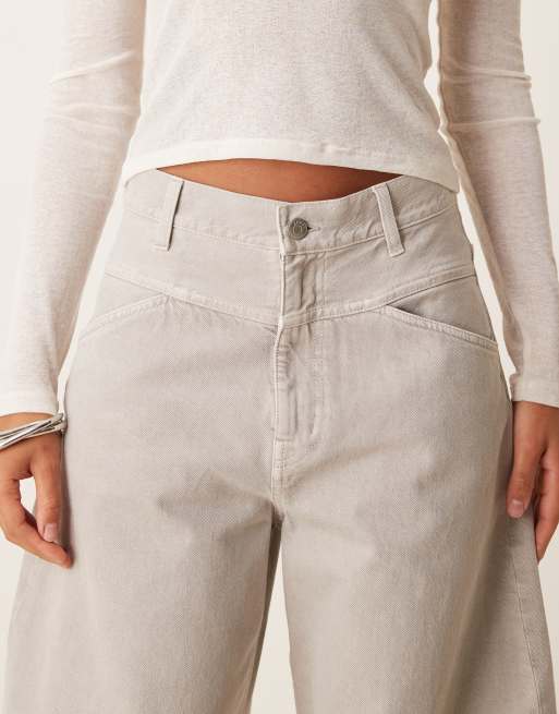 ARKET barrel shaped soft denim jeans in grey, 5 of 5