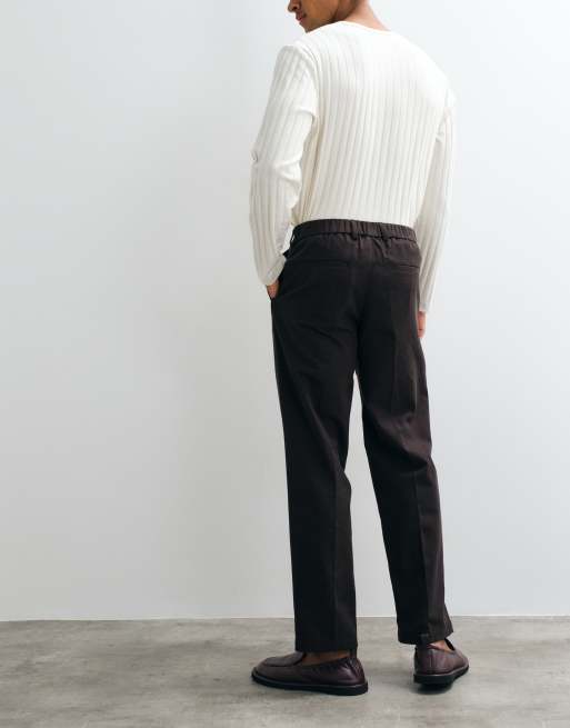ARKET Baumwollhose mit Pintucks in Braun, 4 von 5