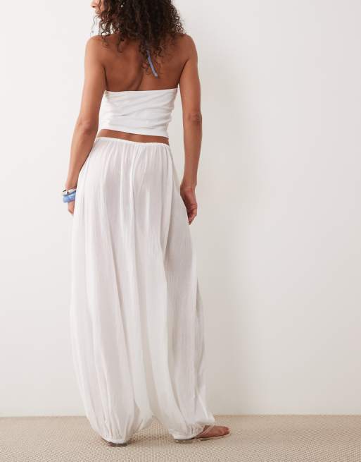 ARKET beach balloon trouser in white, 5 of 5