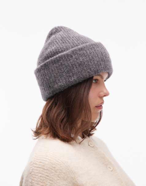 ARKET - Beanie van alpaca en wol in grijs - view 1