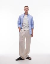 ARKET – Beige, avslappnade linnebyxor med dragsko