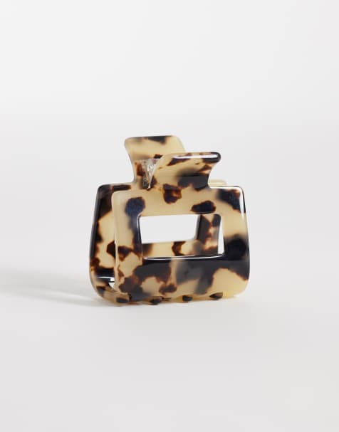 ARKET – Beige, spräcklig hårklämma med fyrkantig design - view 1