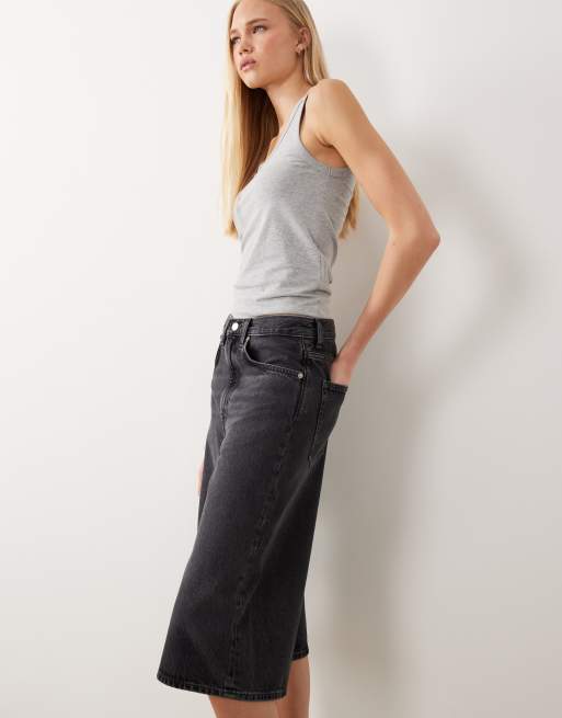 ARKET bermuda loose fit denim shorts in black, 2 of 5