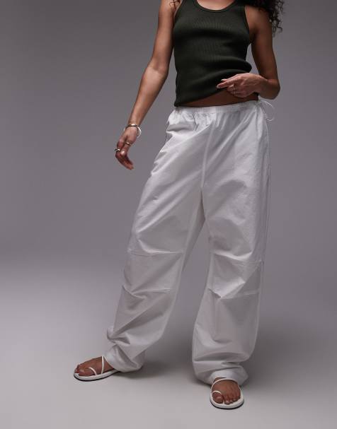 ARKET sheer poplin pull-on trousers in white