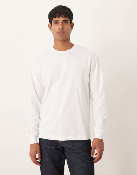 ARKET – Biały bawełniany T-shirt oversize z długimi rękawami - view 1
