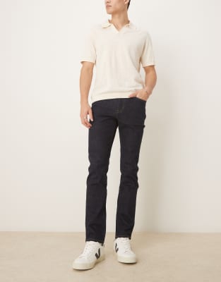 Arket Birch Stretch Slim Fit Jeans In Dark Washed Blue