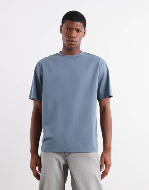 ARKET – Blå, kraftig t-shirt av jersey i oversize - view 1