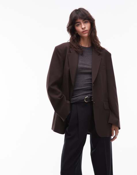 ARKET - Blazer ajusté en laine mélangée - Marron - view 1