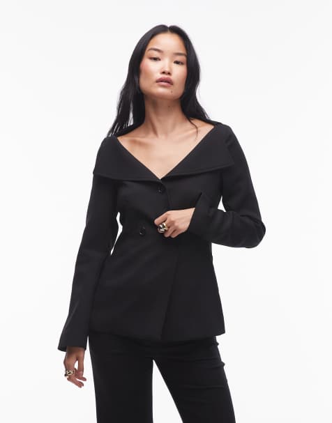 ARKET - Blazer cintré à la taille avec épaules dénudées - Noir - view 1