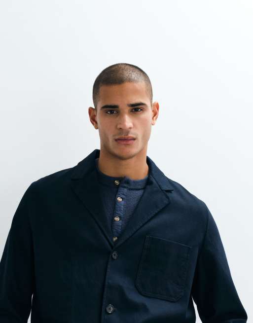 ARKET - Blazer en lin mélangé - Bleu marine, 4 de 5