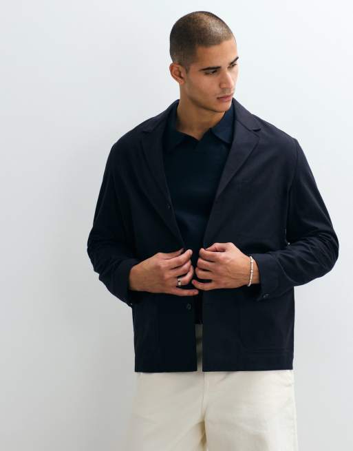 ARKET - Blazer en pur coton - Bleu marine, 5 de 5