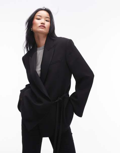 ARKET - Blazer stile smoking nero con allacciatura in coordinato - view 1