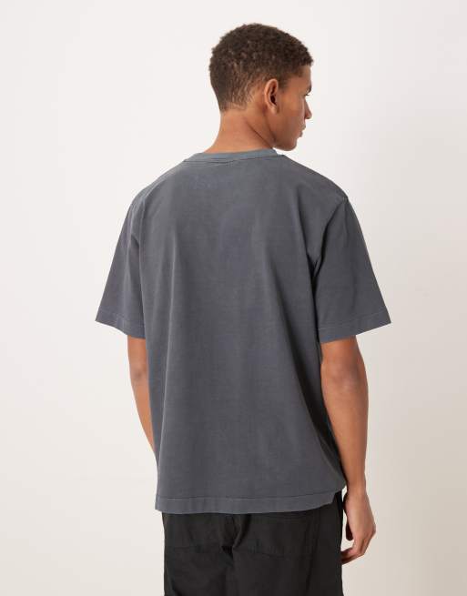 ARKET – Bleksvart, kraftig t-shirt i oversize med interlocksömmar i jersey av ren bomull, 3 av 5