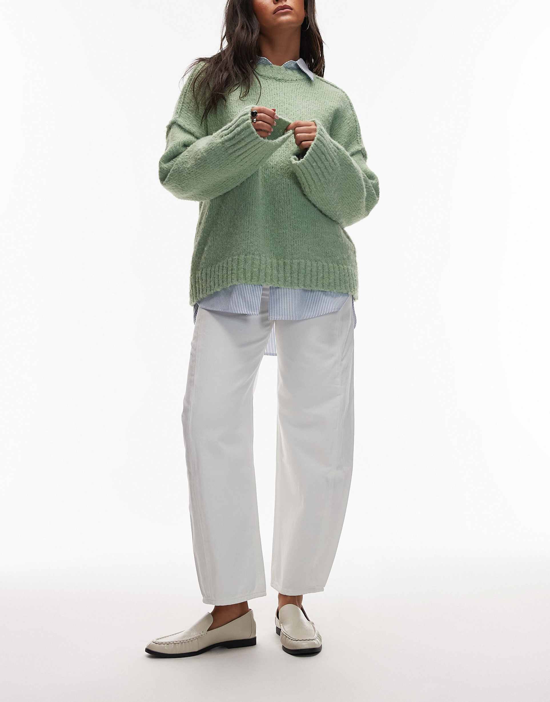 arket bloom barrel leg jeans in winter white