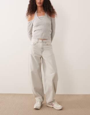 Arket Bloom Barrel Shaped Jeans In Neutral