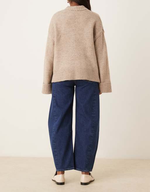 ARKET Bloom cropped barrel leg jeans in darkwash blue, 2 of 5