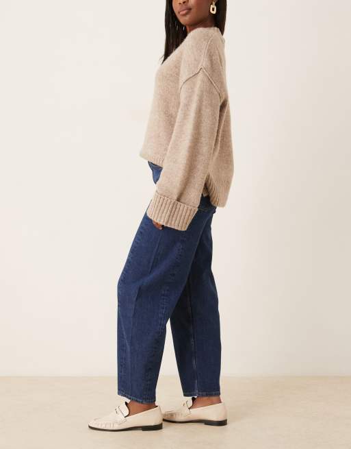 ARKET Bloom cropped barrel leg jeans in darkwash blue, 3 of 5
