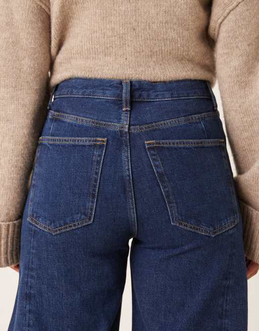 ARKET Bloom cropped barrel leg jeans in darkwash blue, 4 of 5
