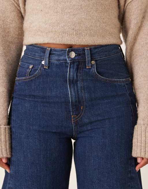 ARKET Bloom cropped barrel leg jeans in darkwash blue, 5 of 5